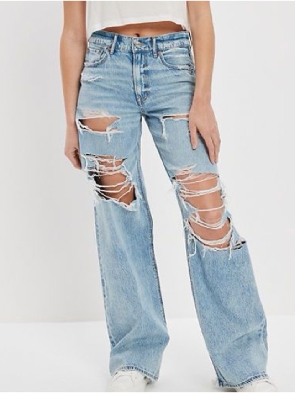 American Eagle Distressed Baggy Jean
